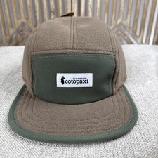 Cotopaxi Fleece 5 Panel Hat Brown Green Llama Logo Camper Cap Flat Brim Cotopaxi Fleece 5 Panel Hat Brown Green Llama Logo Camper Cap Flat Brim