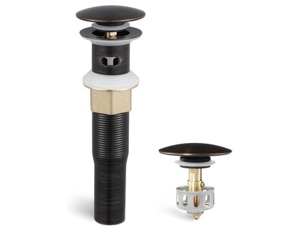 Bathroom Sink Drain with Strainer Basket with Overflow - Oil Rubbed Bronze 