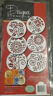 Crewel Flowers Stencil Set Designer Stencils New Cake Decorating