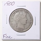 1900 50C Barber Liberty Head Half Dollar in Fine Condition #6975