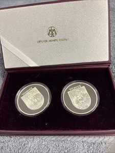 Lithuania silver coins Vilnius 2016 Collectors Coin Lot of 2