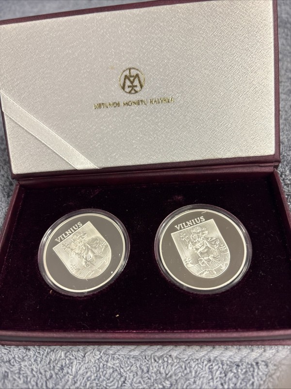 Lithuania silver coins Vilnius 2016 Collectors Coin Lot of 2