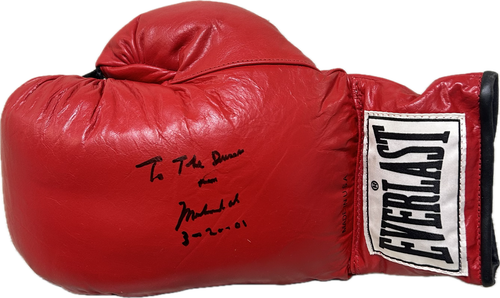 Muhammad Ali Signed Autographed Red Boxing Glove Beckett Full Letter AB91012