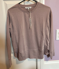 Workshop Republic Clothing Women  s Crewneck Pullover Sweatshirt Purple S