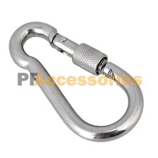 4.7" Heavy Duty Metal Screw Lock Carabiner Hook Snap Clip D-Ring Outdoor Camping