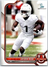 #57 Jayden Reed, Michigan State Spartans - 1st Bowman 2021-22 Bowman University