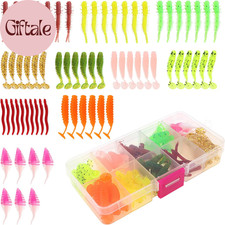 68Pcs Fishing Topwater Lures Kits Mixed Artificial Baits Tackle Box, Soft Plasti