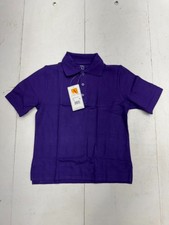 A Solid Purple 1/4 Button Polo Uniform T Shirt Youth Size Small NEW