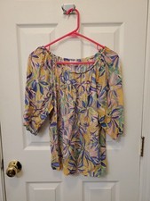 Ethyl Clothing Women's Off-the-Shoulder Floral Printed 3/4 Sleeve Blouse