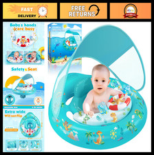 Baby Pool Float with Canopy, UPF 50 Sun Protection, Infant Swimming Float