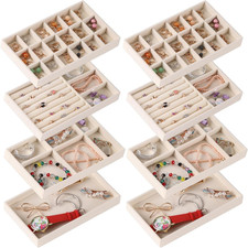 Jewelry Trays,Velvet Stackable Organizer Trays,Drawer Inserts Jewelry Display Ca