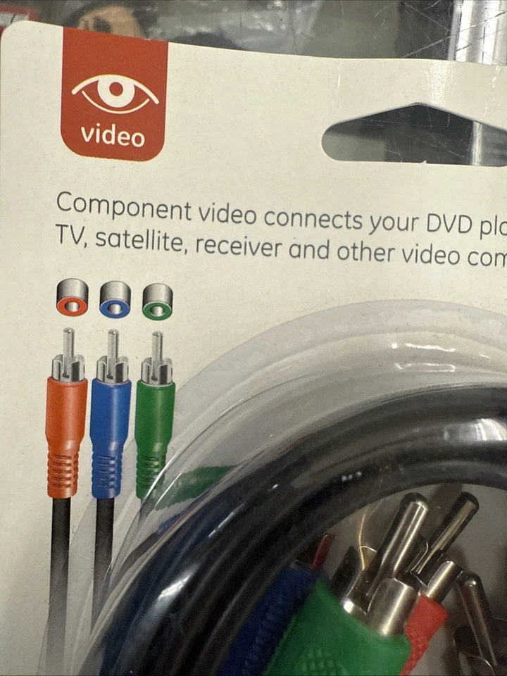 GE 6 ft.Video/Audio Cable Component Black /Red 73296 - Image 4 of 4