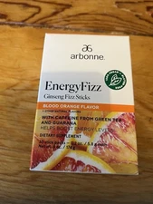 Arbonne Energy Fizz Ginseng Fizz  Blood Orange Flavor 30 Sticks  Pack Exp 7/2027