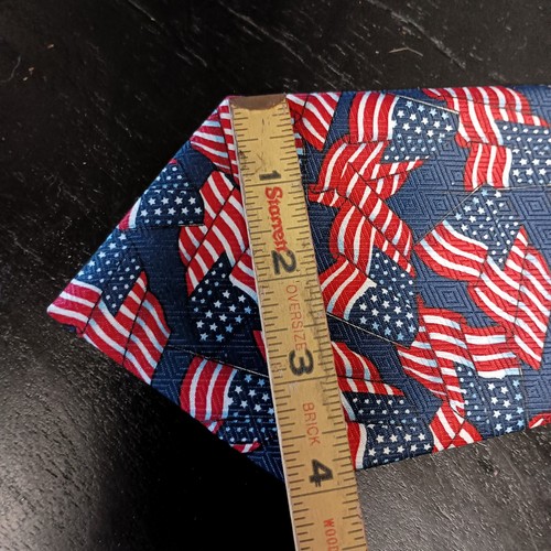 Roberto Cellini American Flag July 4th Patriotic Old Glory Classic Mens Neck Tie - Picture 4 of 4