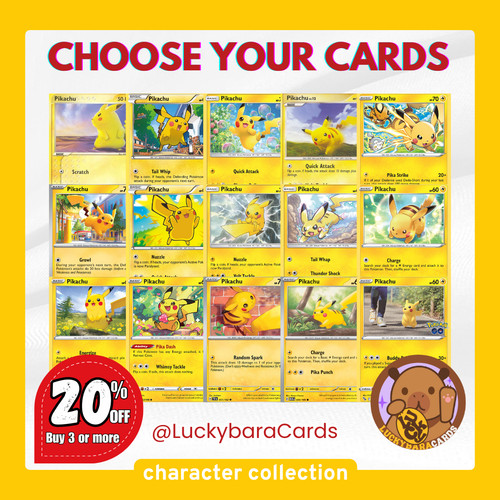 Character Collection | Pikachu Pokémon Card | Common & Uncommon Pick Your Cards