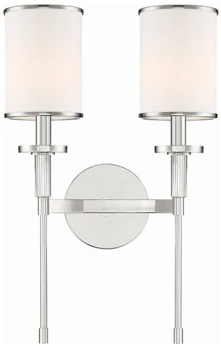 Crystorama Hatfield 18 1/2"H Polished Nickel 2-Light Sconce - Picture 1 of 4