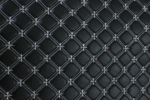 Snowflake Cross Quilted Vinyl Grain Faux Leather Upholstery Fabric Stitched 55" - Picture 5 of 37