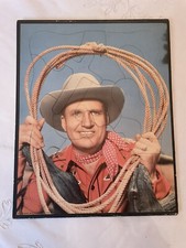 Gene Autry and lasso rope1950 frame tray puzzle VINTAGE