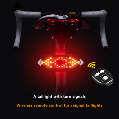 USB Rechargeable Bicycle LED Turn Signal Taillight Wireless Remote Bicycle Light
