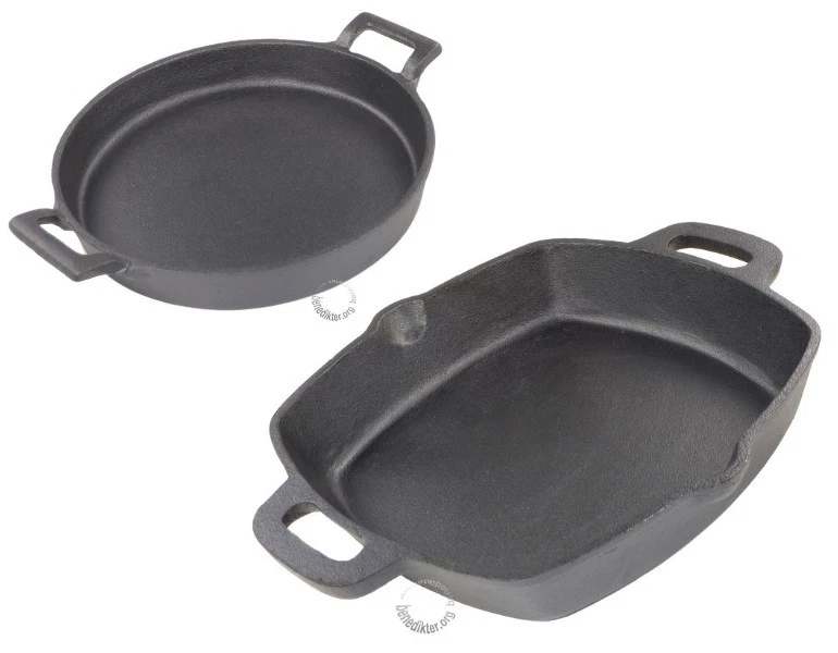 BRATPFANNE GUSSEISEN 2 GRIFFE PFANNE Eisenpfanne INDUKTION Grillpfanne Gußeisen - Bild 1 von 1