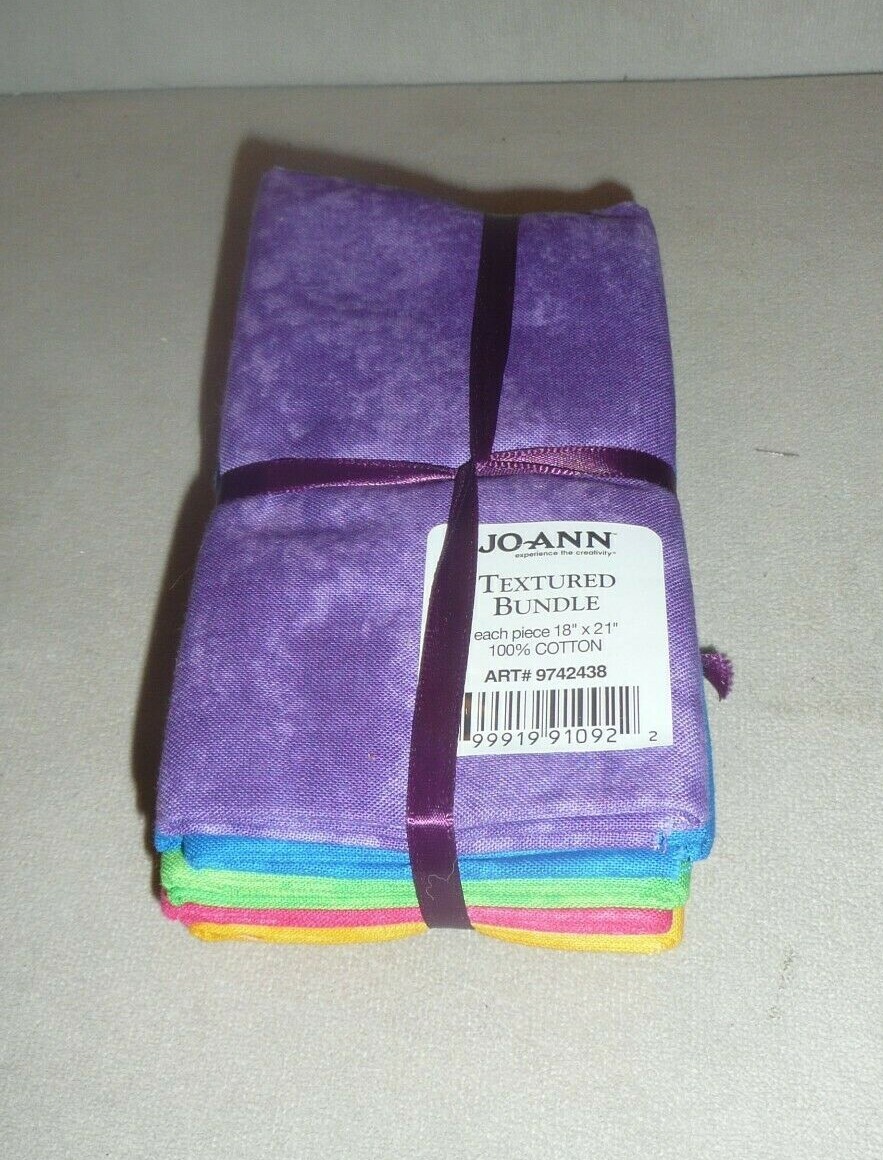 Jo-Ann Textured Bundle Fabric 5 Piece 100% Cotton 18