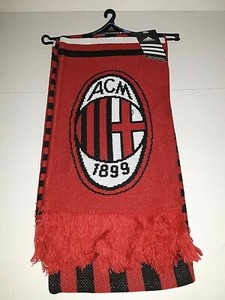 A.C. Mlan Football Club Soccer Fan Scarf Scarpa 50x6 Polyester whte
