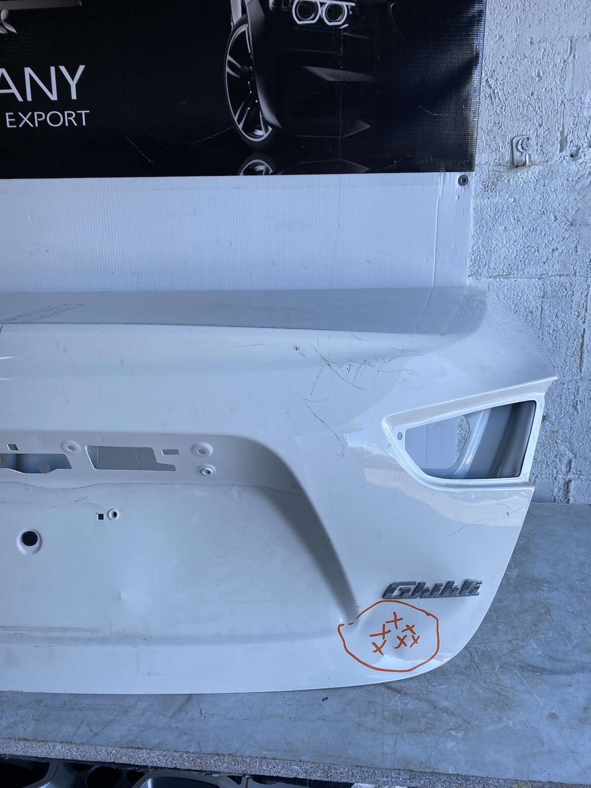 14-20 Maserati Ghibli S Q4 Rear Trunk Lid Deck Hatch Tail Gate Shell Panel White