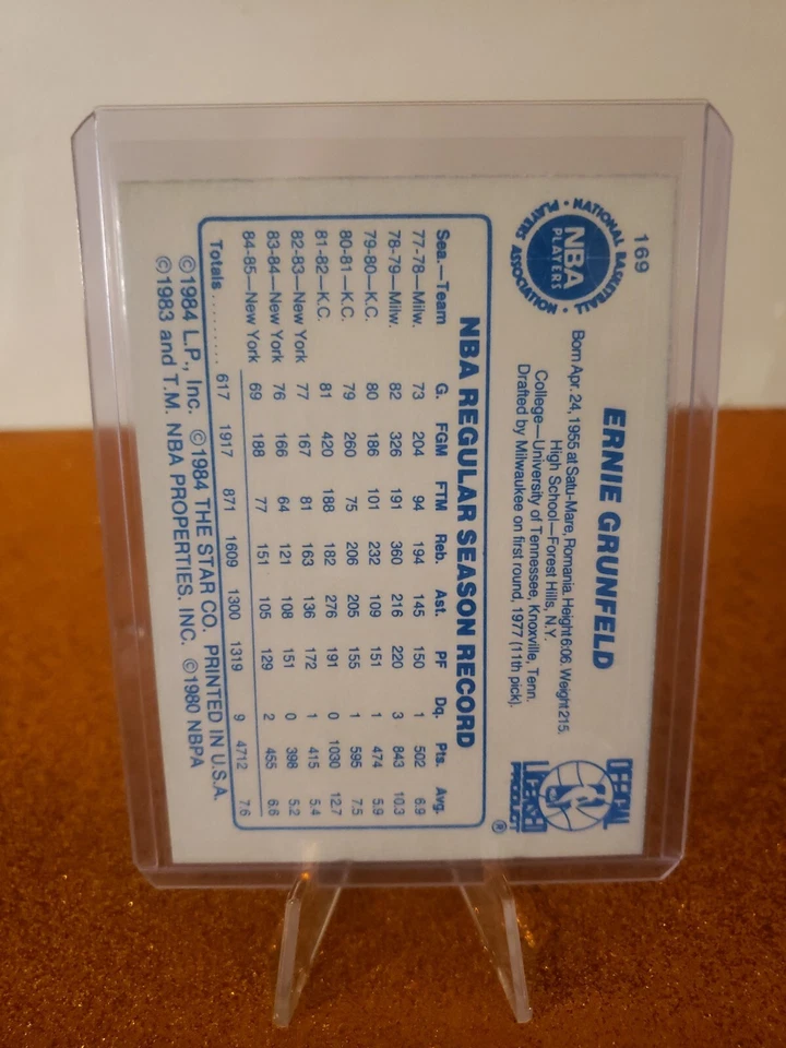 1985-86 Star Ernie Grunfeld #169 - Image 2 of 2