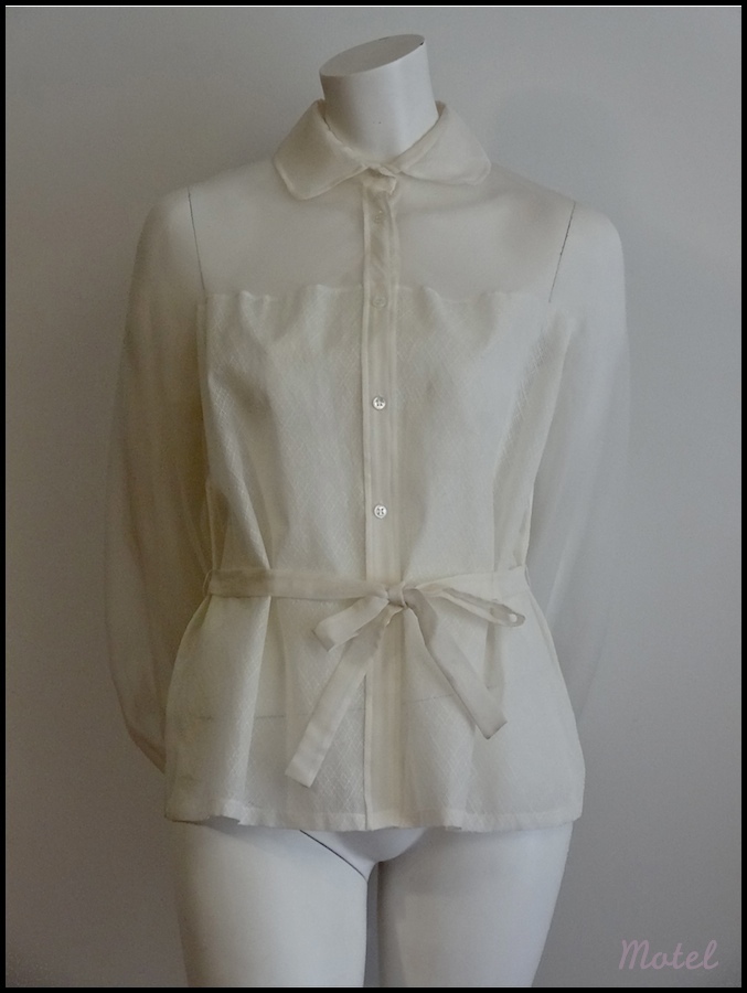 YSL Yves Saint Laurent S S 2009 camicia seta crema camicetta FR38 US8 nuova con etichette