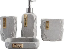 Bathroom Accessory Set, Marble Design Toothbrush Holder, Bathroom Decoration