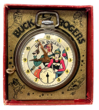 1930's BUCK ROGERS POCKET WATCH LIGHTNING BOLT HANDS IN BOX