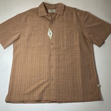 Island Shores Hawaiian Shirt Mens Large Palm Trees Label Button Up