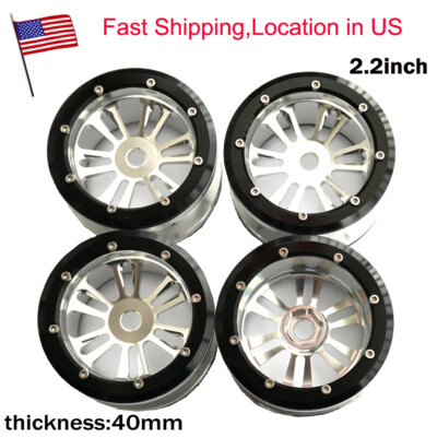 4Pcs 2.2'' Metal Beadlock Wheel Rims for 1:10 RC Crawler AXIAL Wraith D90 US