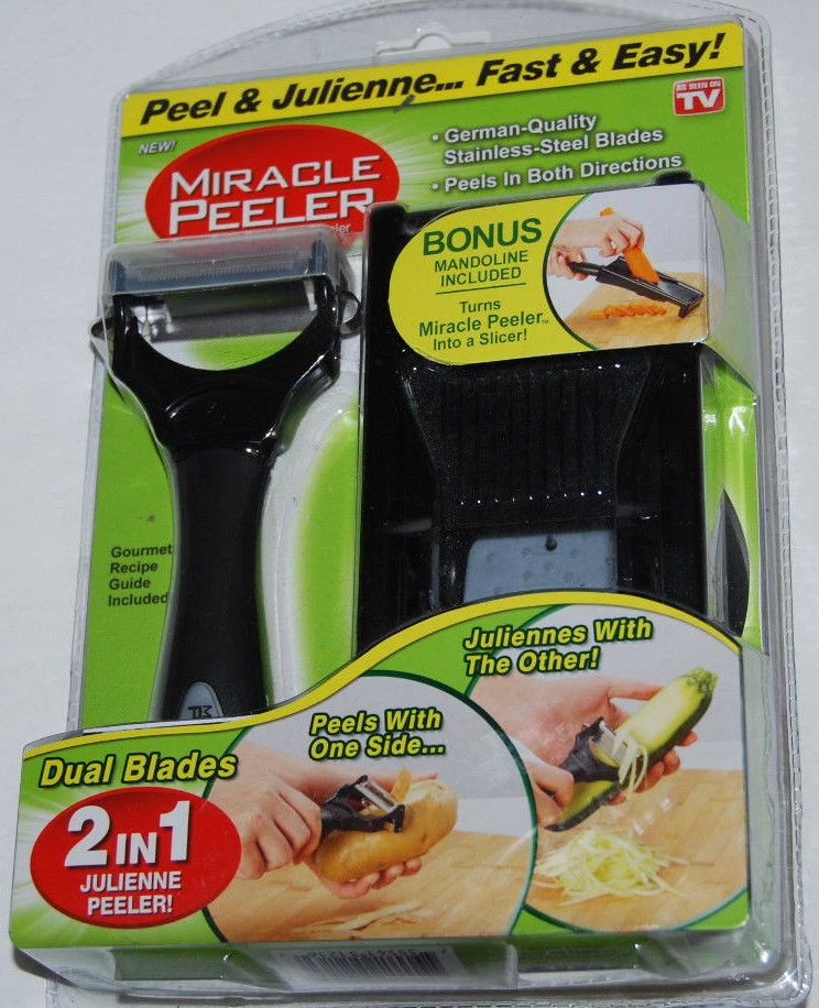Miracle Peeler As Seen On TV Dual Blade Julienne Peeler and Mandoline NEW