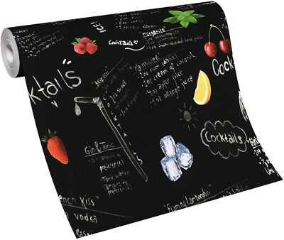 Erismann Tapete Vlies Instawalls 6362-06 Cocktails Schwarz Weiß Rot Gelb stylisc