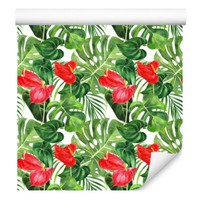 10M Vlies Tapeten Rollen Blumen Anthurie Monstera Palmen Exotisch Flora Xxl 2537