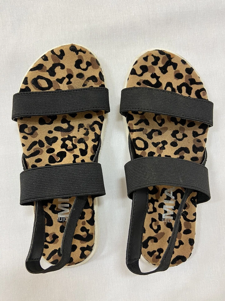🔥 Мини MIA сандалии маленький Jezza черный эластичный леопард гепард размер 12 - Изображение 2 из 4