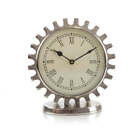 Silver Aluminum Industrial Gear Quartz Movement Table Clock