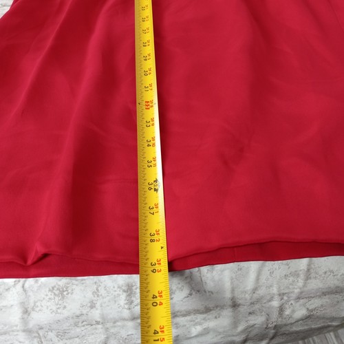 Vintage Carolina Herrera Silk Dress Womens 10 Red Saks Fifth Ave Ruched Cocktail - Picture 11 of 12