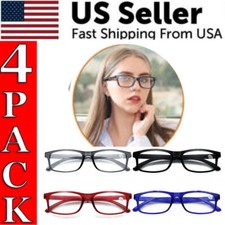 MENS WOMENS Presbyopic READING GLASSES UNISEX 4 PAIR READERS NEW READER 1.0 4.0