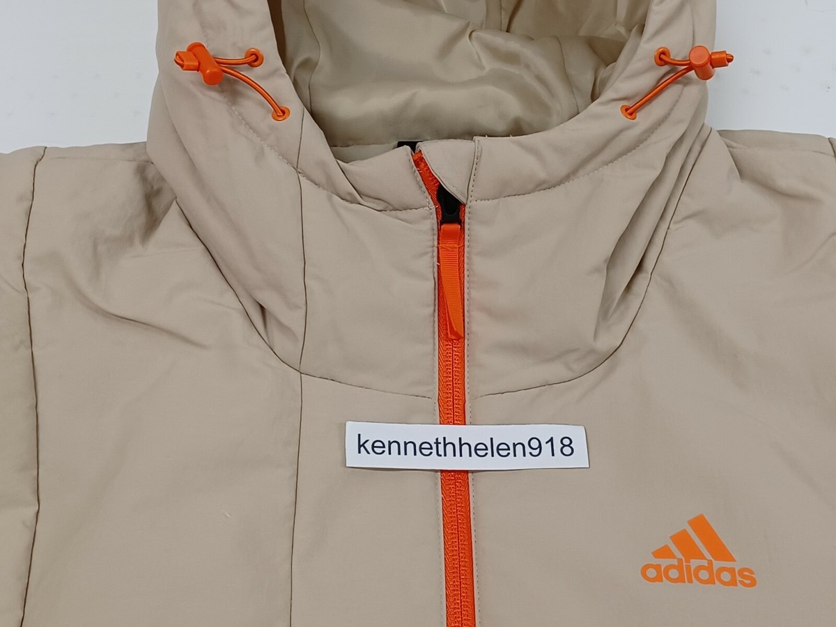 アディダス BTS フーデッドジャケット FT2446 ベージュ/オレンジ アディダス BTS フーデッドジャケット FT2446 ベージュ/オレンジ