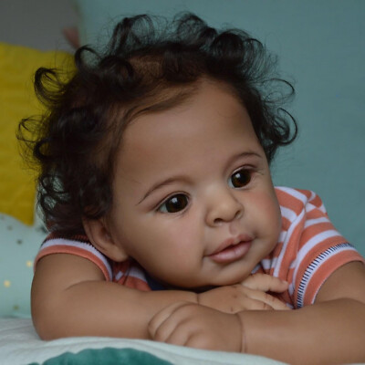 Real Life Black Reborn Baby Dolls 21 Inch Realistic Baby Doll African American