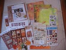 Three Big Lots of THANKSGIVING and FALL-themed SCRAPBOOKING PAPER EMBELLISHMENTS