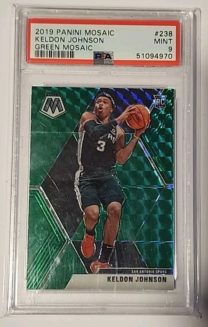 2019 Panini Mosaic Basketball #238 Keldon Johnson Green RC Gem Mint PSA 9