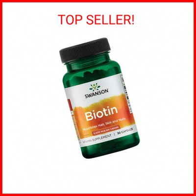 Swanson Biotin B7 Vitamin 5000 mcg 30 Capsules