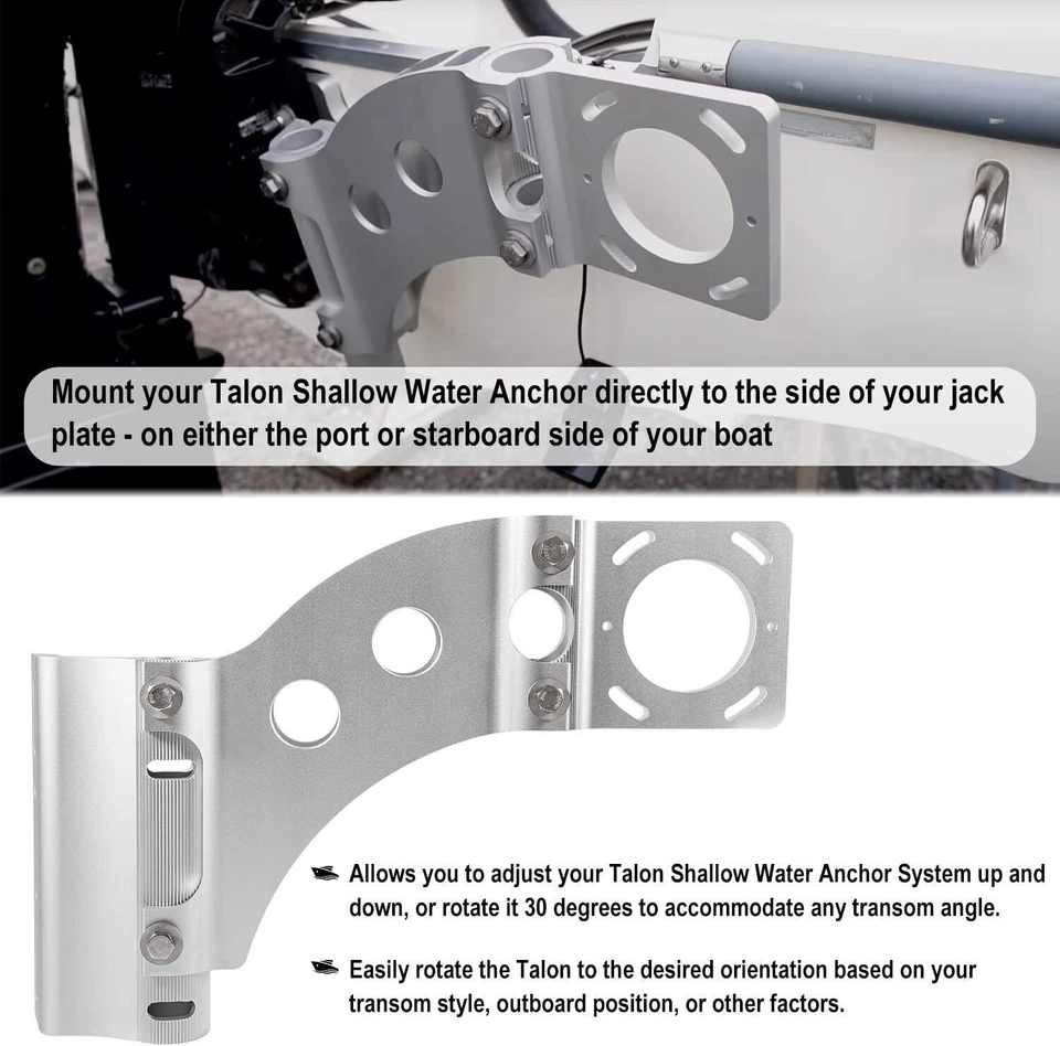 For Minn Kota Talon Adapter Bracket Jack Plate Side Mount Port Starboard 1810340 - Image 2 of 4