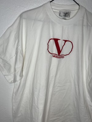 Vintage Valentino Intimo Crew Neck Single Stitch T shirt White V