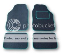 Volkswagen Vw Pheaton 2003 On Lwb Universal Car Floor Mats Black Green Trim