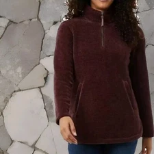 32 Degrees Heat Ladies’ 1/4 Zip Fleece Pullover Sweater, Purple, XL