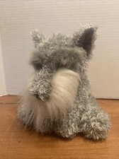 Russ Berrie Toby schnauzer terrier Gray puppy dog 8  plush Stuffed Animal Toy
